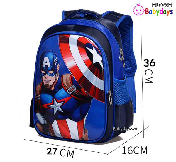 Kích thước balo Captain America